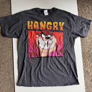 Vintage Taz Devil Looney Tunes Short Sleeve Graphic T-Shirt Size Large Gray